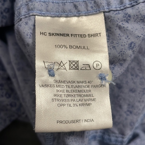 Blue Button Up Shirt - Henry Choice Small Fitted Shirt - Picture 3 of 4